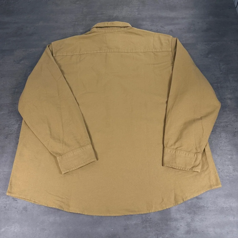 Levis Button Down Shirt Mens XL Tan Relaxed Fit Long Sleeve Cotton Authentic New
